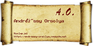 Andrássy Orsolya névjegykártya